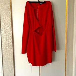 Red mini dress